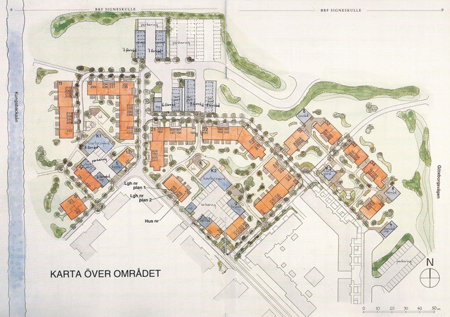 Karta Bostadsrättsföreningen Brf Signeskulle i Kungsbacka